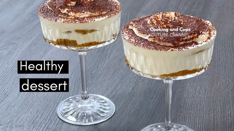 Healthy Tiramisu Recipe with Yogurt | Healthy Dessert | Low Calorie Desserts | Cooking and Cups