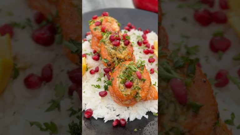 Grilled Salmon Pinwheels on the Big Green Egg #salmon #seafoodrecipes #holidayrecipes