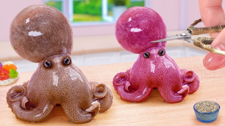 Recipe For Seafood Lover | Miniature Japan Octopus Fried Cheetos Takis Karaage | Tina Mini Cooking