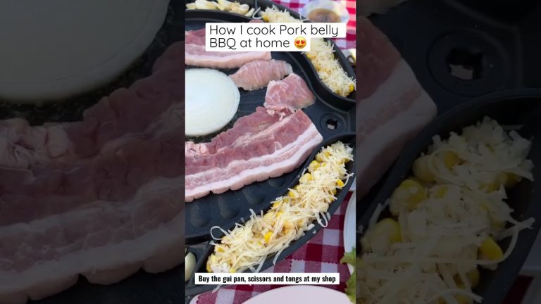 How To cook Korean Pork Belly on table top grill pan! So easy to do and so delicious!!