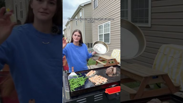 🥩🍤#blackstonegriddle #blackstone #blackstonecooking #realisticcooking #outdoorcooking #mom #dinner