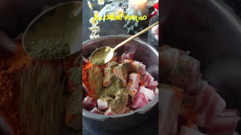 പോർക്ക് ഫ്രൈ | Pork Fry Recipe Malayalam | Kerala Style Pork Varattiyathu | Pork Ularthiyathu shorts