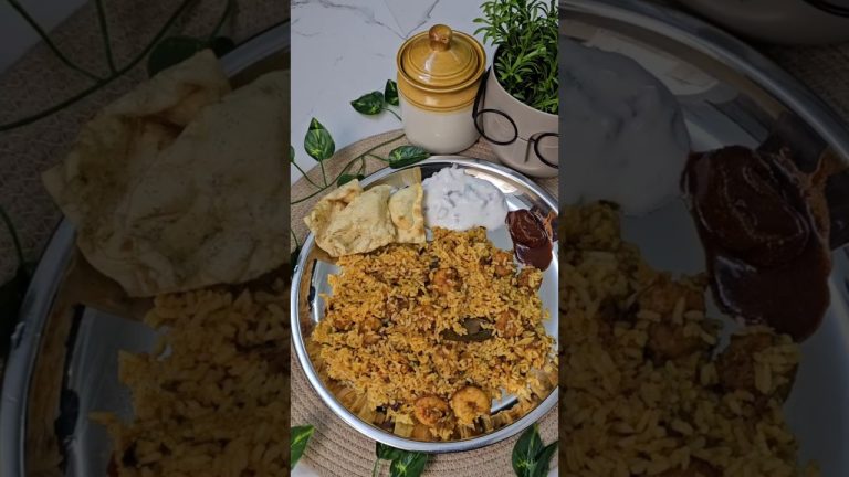 Restaurant-Style Prawns Biriyani at Home | Quick & Easy Recipe for Seafood Lovers # #prawnsbiryani