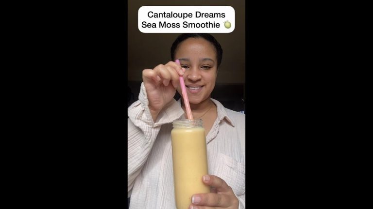 Healthy Delicious Cantaloupe Sea Moss Smoothie #shorts
