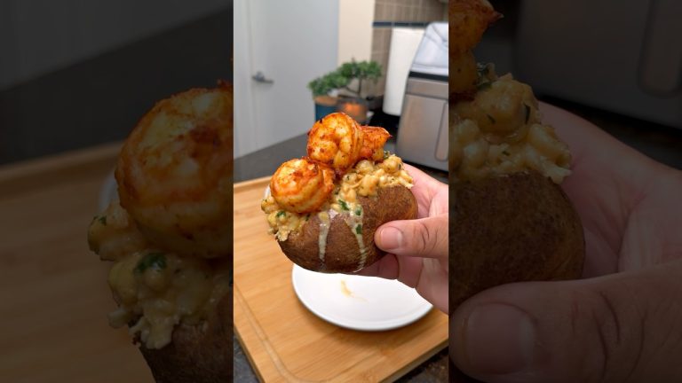 Air Fryer Loaded Seafood Baked Potatoes! 🥔