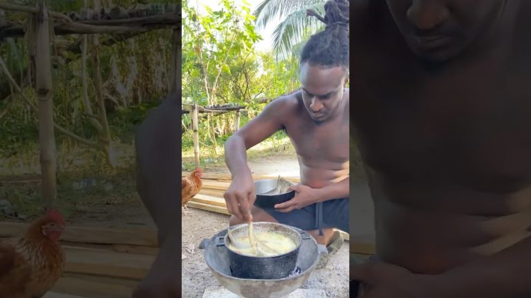 Outdoor Cooking Jamaica | Jamaican Steamed Fish with Okra #shorts #outdoorcooking #food