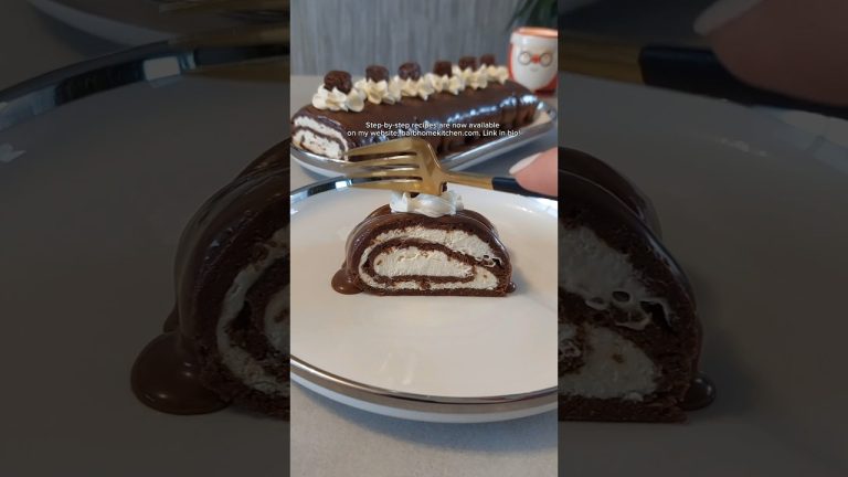 No bake brownie cream roll 😋 #shorts