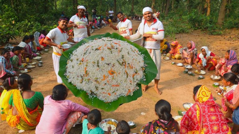 Fried rice & Chicken Curry recipe cooking for village people | villfood Kitchen