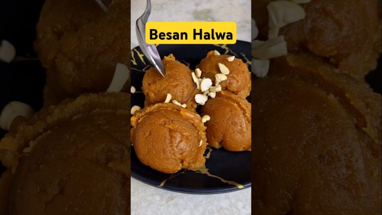 Besan Halwa Recipe #shorts #ytshorts #youtubeshorts #halwa #instant #besanhalwa #asmr #food #sweet