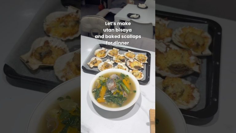 Let’s make utan bisaya and baked scallops for dinner 💕