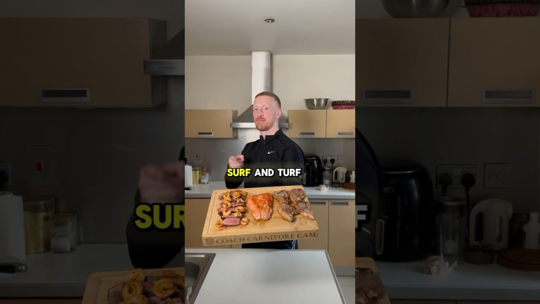 Surf & Turf Carnivore Style 🍤🥩#carnivore #carnivorediet #meat #seafood #cooking #food #healthyfood