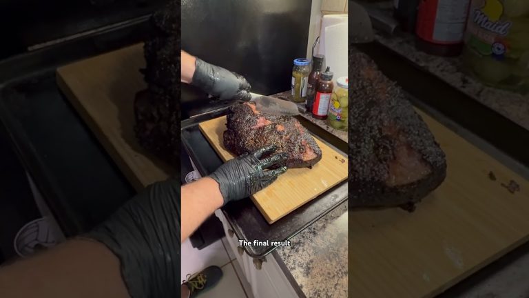 Here is the final result of the Traeger Smoked Brisket #bbq #brisket #traeger @TraegerGrills