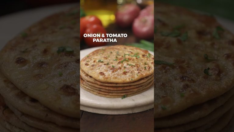 Onion and Tomato Paratha | Paratha Recipe | Indian Bread Recipe #shorts #tomatoonionparatha