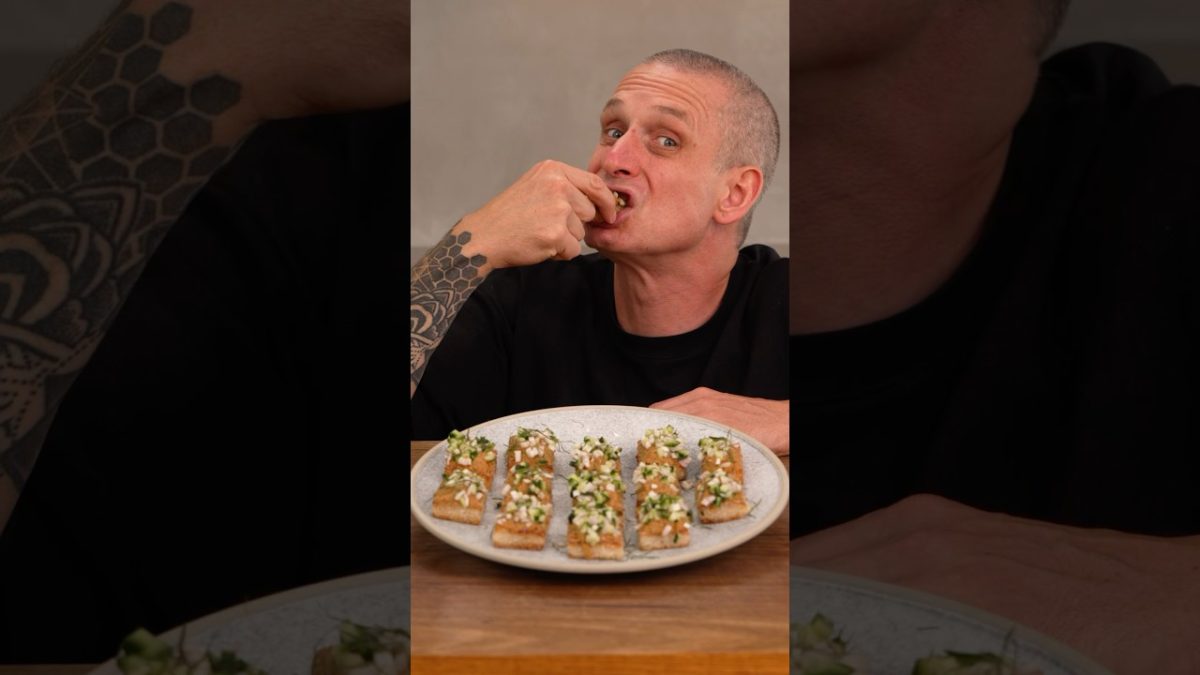 Crispy Rice with Satay and Lime Leaf #shorts #recipe #cooking