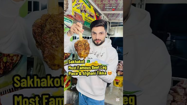 Legendary BBQ in Sakhakot – Must-Try Beef Leg Piece & Afghani Tikka! #foodshorts #pakistanifood