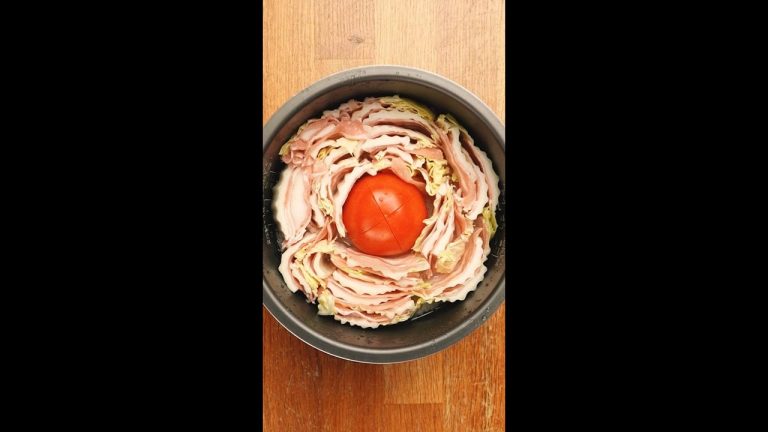 20 Min Rice Cooker Pork Belly Cabbage Rice Recipe #shorts