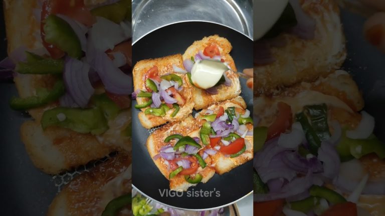 Breakfast Recipe/Bread pizza/#shorts #video #tastyfood #pizza #simplerecipe