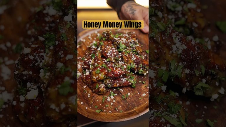 Honey Money Wings 🍯💰 #chickenwings #chickenrecipe #hotwings #bbqfood #tftibbq