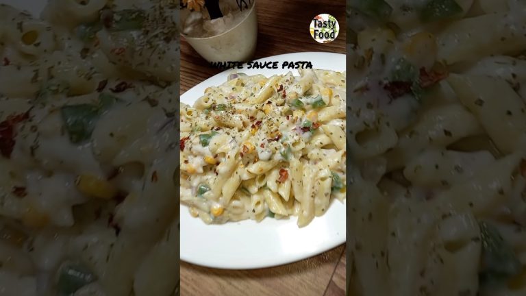 White Sauce Pasta #shorts #recipe #cooking #pasta #tastyfoods
