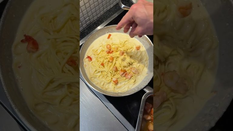 Simple seafood pasta #pasta #seafood #salmon