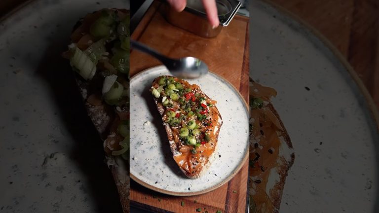 Asian smoked salmon on toast #seafood #festivefood