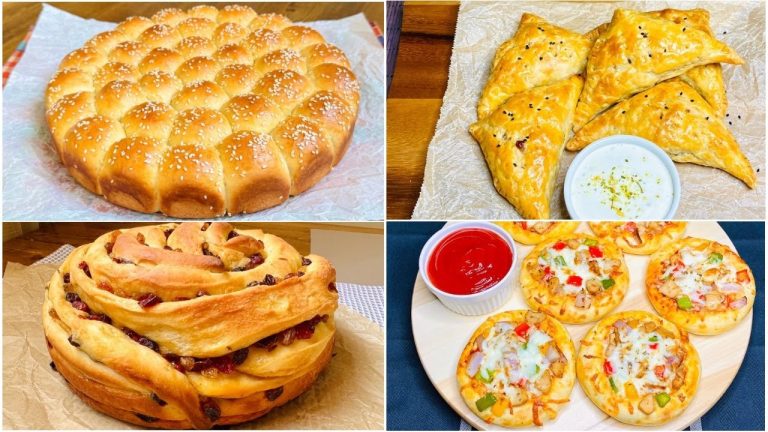 Baked Recipes For Lunch & Dinner | Chicken Pizza | Raisin Bread | Chicken Puff | Sesame Bread