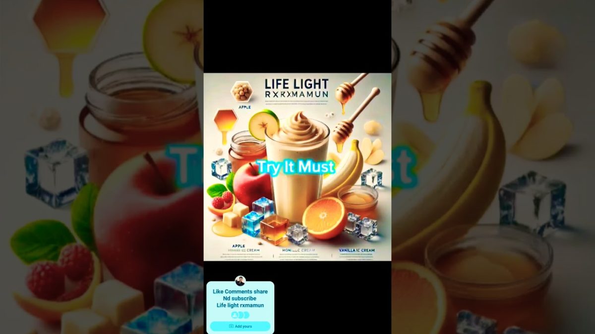 Best Fruit Smoothie Recipe | Apple, Banana, Orange with Milk, Honey & Ice Cream