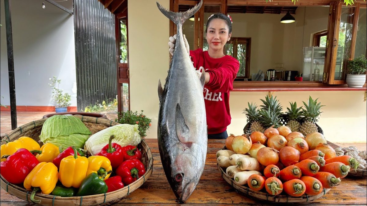 How to cook Tuna fish recipe with vegetable in my countryside – Amazing cooking