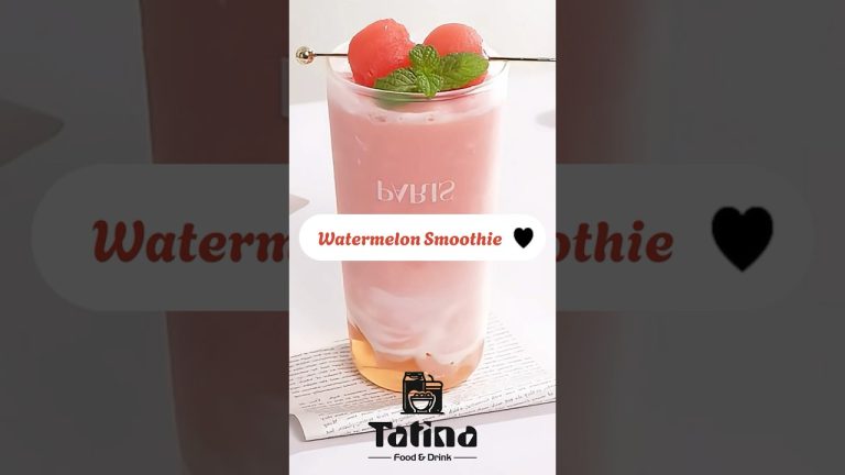 Refreshing Watermelon Smoothie Recipe – Shorts 4K | Tatina Food & Drink #Drink #Shorts