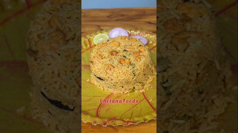 Prawns Biryani & Kaju Chicken Fry🤤 ఎవరికి ఇష్టం yummy combo?🤔🍤🍗 Andhra Nonveg Meals #seafood