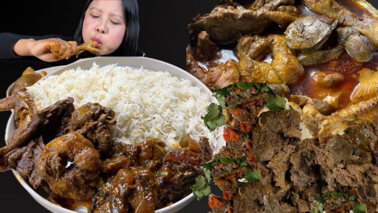 BEST CHICKEN CURRY WITH BEEF SKIN DISHES  🔥🔥🔥