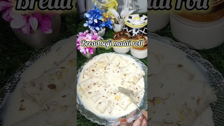 Bread Suji Malai Roll | Bread Roll recipe #shorts #trending #youtubeshorts #youtube #love #short ##