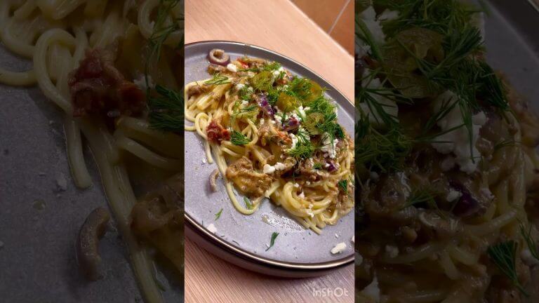 Pasta and fish ⭐️ Do you like this recipe ?🤷‍♀️#food #fyp #shorts #video #pasta #dinne #youtube #ty