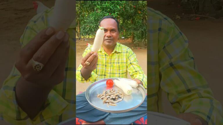 traditional DRY FISH with RADISH recipe#shortsvideo