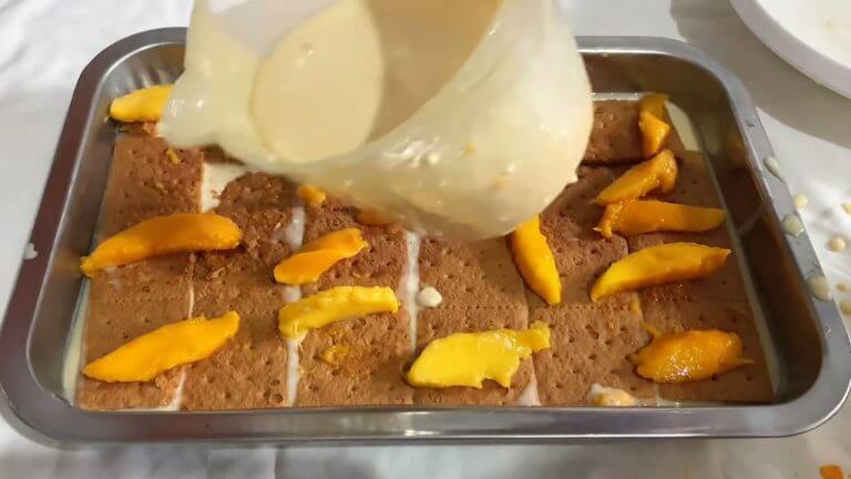 Creamy Mango Graham Crakers Recipe/Tropical Creamy Mango Graham Desert!!!