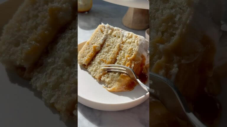 One Bowl MOIST Vegan Salted Caramel Cake with ‘Brown Butter’ Caramel Frosting! No eggs, no dairy!