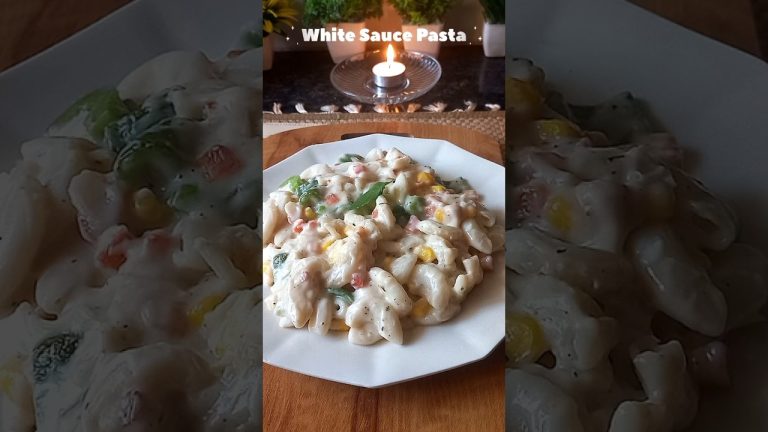 Offer to Krishna: Heavenly White Sauce Pasta Recipe!😇🥰#shorts  #shortsfeed #cooking #pasta