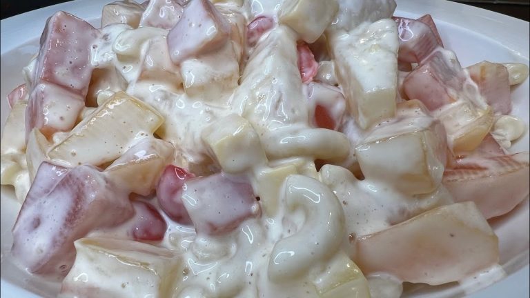 CREAMY MACARONI FRUIT SALAD EASY RECIPE