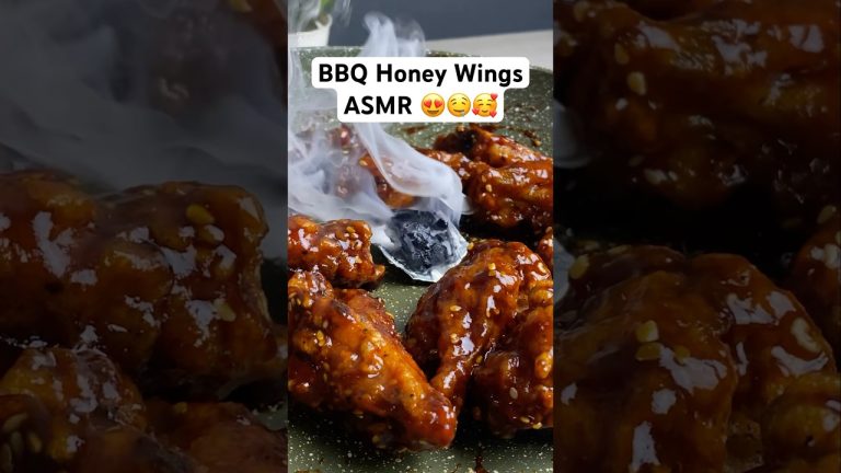 BBQ Honey Chicken Wings ASMR #greeneliteasmr #asmrsounds #shorts