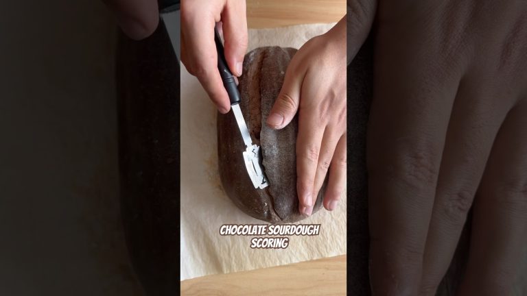 Chocolate sourdough bread scoring #shorts