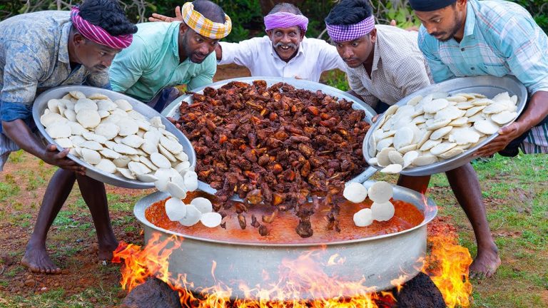 CHICKEN 65 IDLI | Fried Chicken Idli Recipe Cooking In Village | Idli Cooking with Chicken Recipe