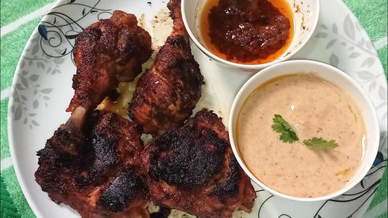 গ্রিল চিকেন ও গ্রিল সস্ তৈরি(চুলায় তৈরি ঘরে থাকা মসলায় গ্রিল চিকেন রেসেপি )Easy Chicken grill recipe