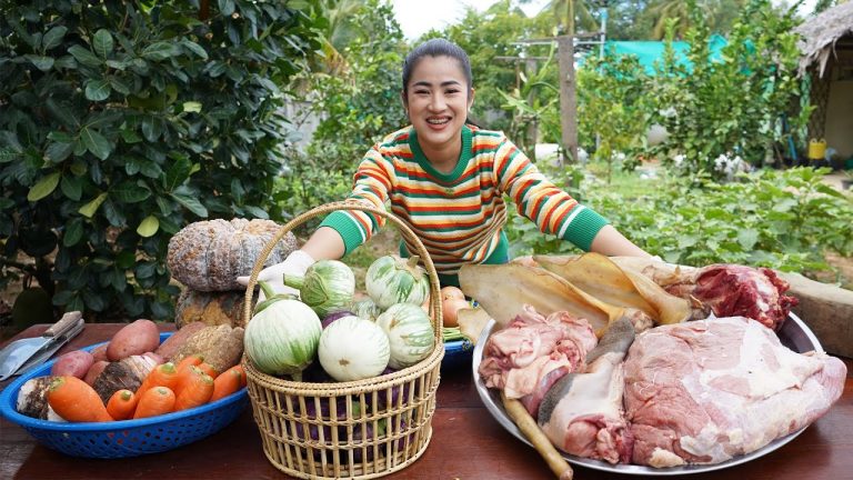 Cooking with Sreypov: Yummy round eggplant and Beef cooking – Delicious beef curry recipe