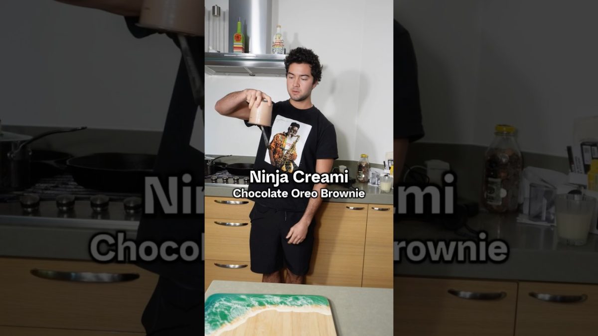 Ninja Creami chocolate Oreo brownie 3 ingredient ice cream ￼#recipe #protein #trending #shorts
