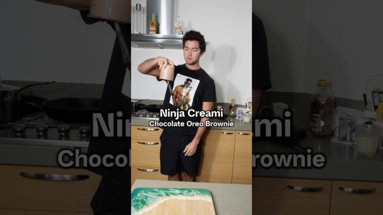 Ninja Creami chocolate Oreo brownie 3 ingredient ice cream ￼#recipe #protein #trending #shorts