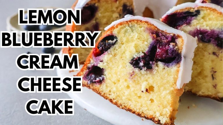 Lemon Blueberry Cream Cheese Pound Cake | Simple Baking Recipe with Lemon and Blueberries