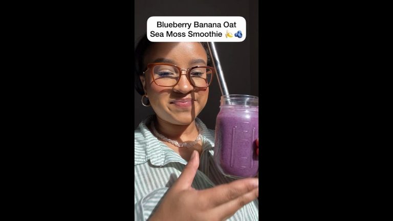 YUMMY Healthy Blueberry Banana Smoothie Recipe W/ Sea Moss #shorts