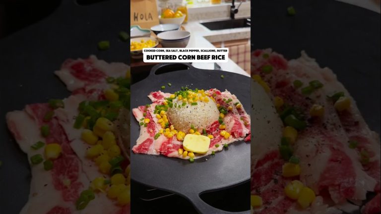Buttered corn beef rice, anyone? 🍚🧈🌽🥓✨️ #cooking #aesthetic #food #satisfying #delicious