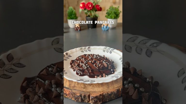 Trending recipe of chocolate pancakes #shorts #recipe #dessert #pancake #chocolate