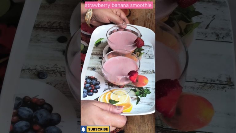 strawberry banana smoothie #shorts #cooking #ytshorts #youtubeshorts